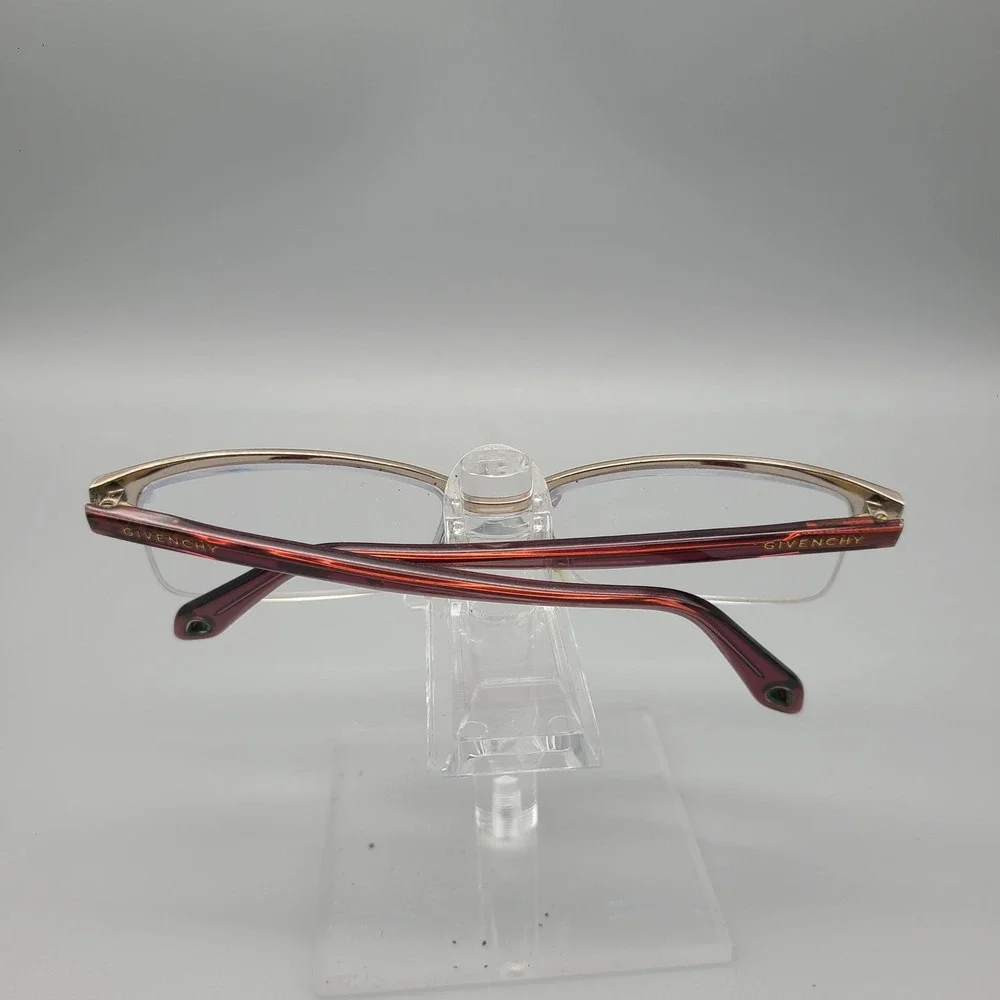 Givenchy VGV A25 Burgundy Gold Semi Rimless Eyeglass Frames 54-17-140 Italy